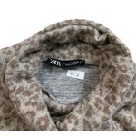 ZARA  Brown Animal Print Turtleneck Sweater Size Large | 45-2 Photo 2