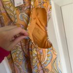 American Eagle NWT  Outfitters OneShoulder Paisley Dress Orange Yellow medium Photo 6