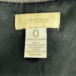 Chico's Chico’s Metallic Pewter Vegan Leather Jacket Size Chico’s 0 or US 4‎ Photo 7