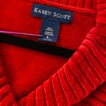 Karen Scott  Size L Red Shawl Neck Soft Chenille Knit Pullover Swsater Photo 8