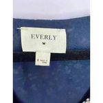 Everly Navy Floral V-Neck Ruffle Flutter Sleeve Button-Front A-line Mini Dress M Photo 1
