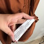 Moon River  Long Sleeve Tiered Burnt Orange Dress Autumn Fall Halloween XS NWT Photo 4