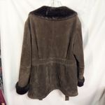 wilson's leather Wilsons XL Leather Coat Shearling Faux‎ Fur Belted Full Zip VTG Jacket Brown F Photo 4