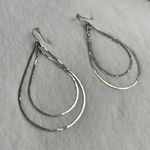 Hammered Silver Teardrop Earrings Photo 1