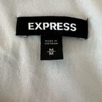 EXPRESS Gray Puff Long Sleeve Mini Bodycon Rib Knit Sweater Dress sz M Crew Neck Photo 3