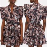 Ulla Johnson  Honoria Dress Rosewood Size 4 Small Tiered Ruffle Mini Dress Belted Photo 2