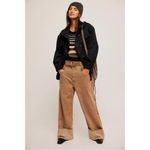 Free People  Arya Cargo Utility Jacket in Black Oversized Size XL Grunge 90s Photo 12