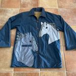 AMAZING Handmade reversible embroidered Horses quilted cotton Chambray Jacket Size L Photo 1