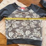 Soul Cake  Grey Floral Long Sleeve Top size Medium Photo 1