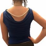 Burberry Vintage  London Royal Blue Blouse Pearl detailTimeless Elegance Photo 1