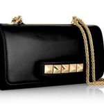 Valentino Garavani Valentino Va Va Voom Stud Black Lambskin Crossbody Gold Chain Bag Celebrity Photo 1
