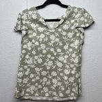 Angels Linen Blend Floral Top Womens Small Breathable Beachy Chic Cottagecore Green Photo 4