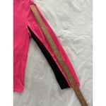 Jamie Sadock Shirt Size L Hot Pink & Black Mesh Sleeve Zip Shoulder Golf Tennis Size L Photo 14