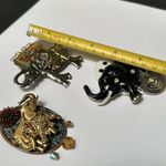 Lot Of 3 Beautiful Rhinestone Elephant Brooch Pins Photo 4