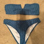 SheIn Blue Patterned Bandeau Bikini Photo 0