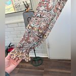 Anthropologie Paisley Print Faux Wrap Smocked Top small boho workwear layered Photo 4