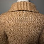 Joie  Brown tan Crochet Collar Button Front Cardigan Sweater Top Size S Photo 5