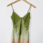 American Vintage Y2K heart moon star green brown ombre midi silky slip dress Photo 1