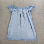 Cloth & Stone Chambray Shift Dress Womens M Blue Tencel Off Shoulder Lightweight Photo 5