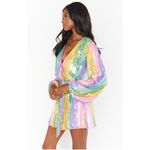 Show Me Your Mumu  Wear Me Out Rainbow Stripe‎ Sequin Mini Dress Size M Photo 1