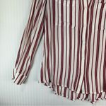 BP B.P. White Red Stripes Viscose Button Up Shirt Junior Size Large Nautical Prep Photo 1
