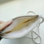 Vintage‎ Beaded Floral Hand Bag White Photo 3