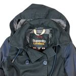 Superdry  Superhooded Rain Coat Belted Jacket Black Large Streetwear Utility Photo 1