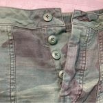Free People Green Camouflage Scout Shorts with Embroidered Flowers Photo 6