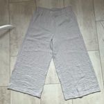 Adrianna Papell  Light Gray Rayon Crinkle Wide Leg Pull-On Pants size M Photo 0