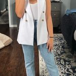 Banana Republic White Sleeveless Blazer Vest Photo 8