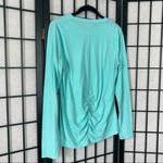 Marika Tek Performance Athletic Long Sleeve Polyester Ruched Shirt Teal Medium Blue Photo 5
