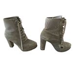 Shoe Dazzle Ayah Chunky High Heeled Boots Everyday Preppy Goth Grunge Gray Size 9.5 Photo 8