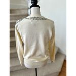 Alfred Dunner Vintage Cream Crewneck Silver Beaded Bow Sweater Photo 4