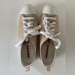 Prada  Beige Nude Patent Leather Low top Sneakers Photo 2