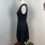 Anthropologie Eva Franco Rebel Black Nude Mesh Inset Fit and Flare Knit Dress Size 6 Photo 6