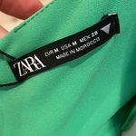 ZARA NWT  Green Long Dress Ruched Body Con M Photo 6