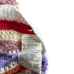 Suncoo Panaca Multicolor Striped Knit Puff Sleeve Crewneck Sweater Size Small White Photo 7