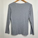 Karen Scott  Long Sleeve Gray Embellished Shirt Top Women’s Medium Royal Guard Photo 3
