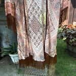 American Rag  Floral Kimono in Pink and Brown S/M Photo 4