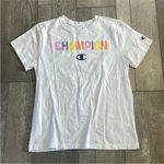 Champion  Colorful Logo Athletic T-Shirt Size Medium. Photo 1