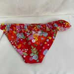 California Sunshine Red Floral Bikini Ruffle Hipster Bottom NWT Photo 5