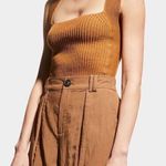 Vince Womens Sweater Small Honey Square Neck Blend Crochet Knit Camisole Tank Photo 0