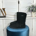 BEARPAW  Black Suede Boots Wool Lining Size 8 Photo 1
