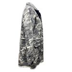 Mystree Savanna Jane Green Gray Camo Utility Jacket Shirt Dress Frayed Hem Size S Photo 3