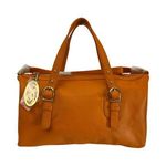 NWT Onna Ehrlich Pebbled Leather Satchel Bag Orange | Shoulder Tote Handbag Photo 0