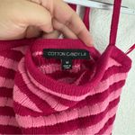 Cotton Candy LA Square Neck Tie Halter Crop Tank Top Pink Stripe Sweater Size M Size M Photo 4