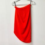 NBD  Kayla High Waisted Surplice Front A-Line Midi Skirt Red Orange Women's XS Photo 3