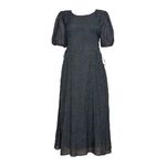 LISA SAYS GAH Gianna Rosette Print Midi Dress, Black, Large Black Photo 4