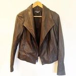 Vince  Brown Leather Jacket sz S Fitted Leather Zipper Jacket Photo 0