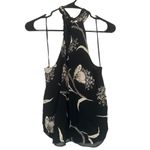 Joie  Black Floral Sleeveless Halter Neck Keyhole Front Blouse Women Sz M Photo 1